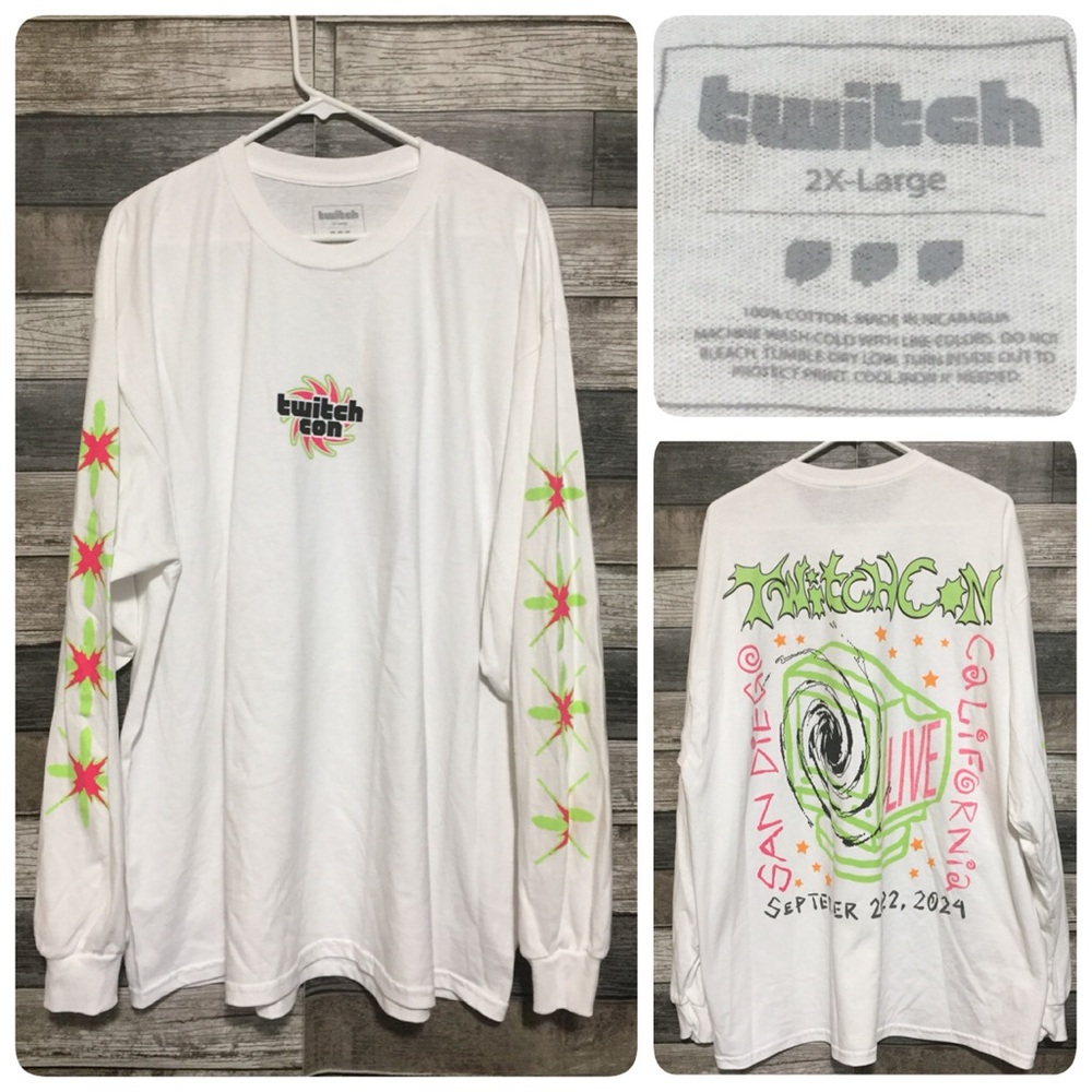 Twitch Con 2024 San Diego California Long Sleeve T Shirt Men’s 2XL White